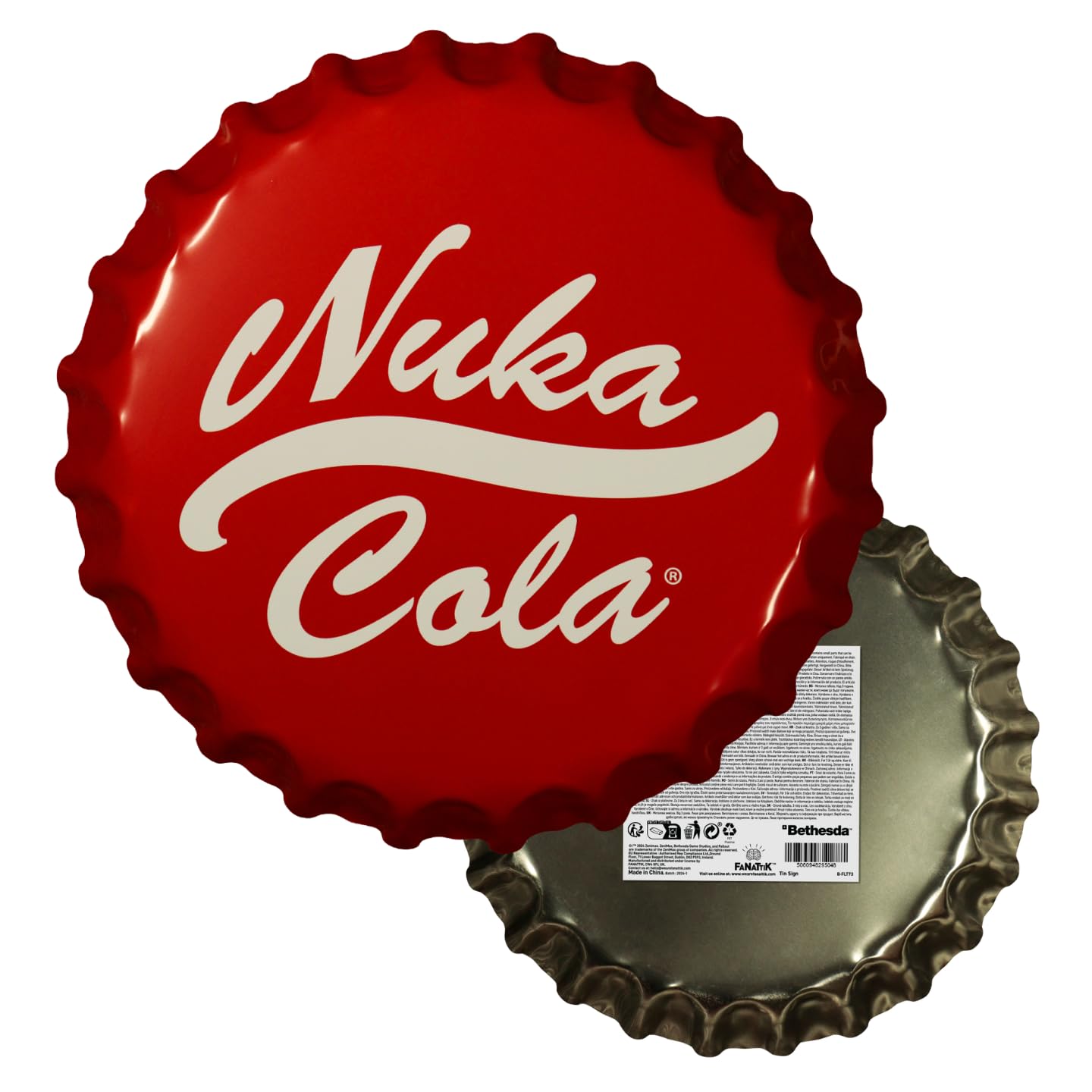 FalloutのNuka Colaをテーマにした金属製サインとボトルキャップデザインの壁装飾セット。 Amazon.com: Fanattik Fallout Nuka-Cola Bottle Cap Tin Sign : Home